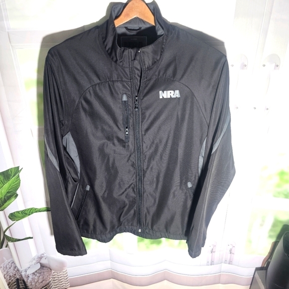 NRA Jacket Mens XL Black Soft Shell Full Zip‎ Fleece Lined Lightweight Jacket - Picture 1 of 7